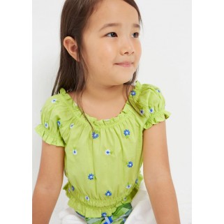 Блуза з коротким рукавом з вишитими мотивами для дівчинки Mayoral